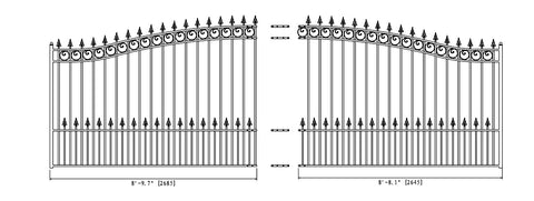 Aleko Steel Sliding Driveway Gate Prague Style 18 x 6 ft DG18PRASSL-AP