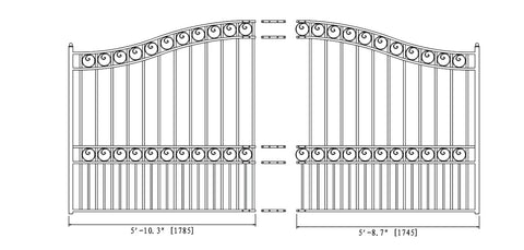 Aleko Steel Sliding Driveway Gate Paris Style 12 x 6 ft DG12PARSSL-AP